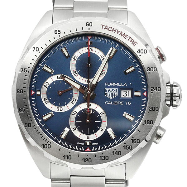 タグホイヤー TAG Heuer フォーミュラ1 クロノグラフ CAZ2015.BA0876 ブルー文字盤 SS メンズ腕時計 自動巻き 44mm 中古 ステンレススチール スポーツウォッチ クロノグラフ デイト 日付表示 メンズウォッチ ビジネス デイリー