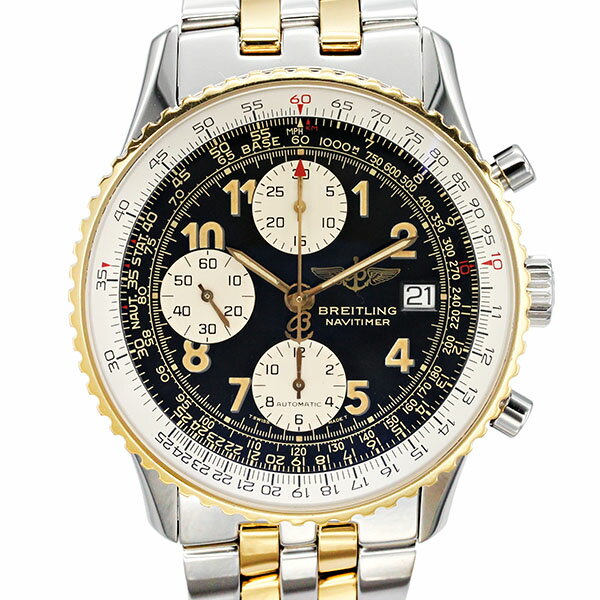 ブライトリング BREITLING オールドナビタイマー D13022 ブラック文字盤 SS/YG メンズ腕時計 自動巻き Navitimer 41mm ウォッチ watch クロノグラフ イエローゴールド750 コンビ 男性 通勤 日常使い 誕生日 バースデー プレゼント ブランド