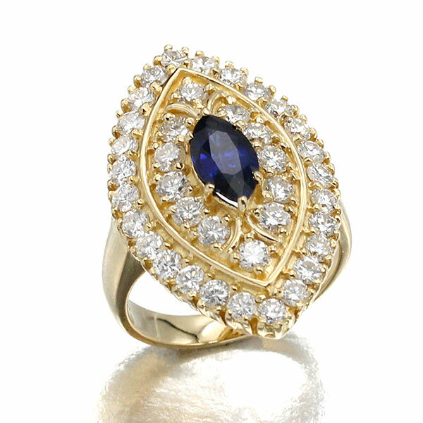 乐天商城 - K18YG サファイア ダイヤモンド リング 10号 S0.98ct D2.05ct レディース 女性 宝石 バースデー 誕生日 プレゼント 誕生石 9月 贈り物 20代 30代 40代 50代