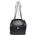 シャネル CHANEL マトラッセ 巾着型 チェーン ショルダーバッグ A98740 ラムスキン 黒 ブラック 女性 レディース ブランド BAG シルバー金具...