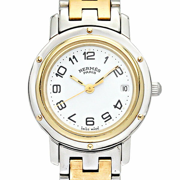 エルメス HERMES 腕時計 クリッパー CL4.220 コンビ クォーツ ゴールド 