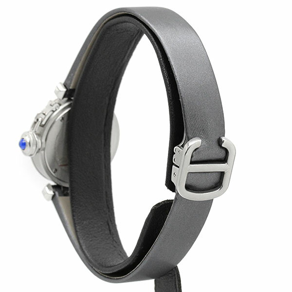 カルティエ Cartier ミスパシャ W3140025 シルバー文字盤 SS/サテンレザー レディース腕時計 クォーツ 27mm Miss Pasha 生産終了モデル ウォッチ watch 女性 普段使い ファッション おしゃれ 誕生日 バースデー プレゼント ブランド