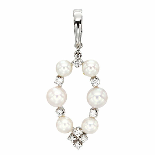 乐天商城 - ミキモト MIKIMOTO K18WG パール ダイヤモンド ペンダントトップ P4.5～5.5mm ホワイトゴールド750 ブランド アコヤ真珠 宝石 ジュエリー 上品 女性 レディース 誕生日 バースデー ギフト プレゼント 贈り物 誕生石 6月