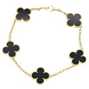 ヴァンクリーフ&アーペル Van Cleef&Arpels ヴィンテージ アルハンブラ ブレスレット 5モチーフ VCARA41300 オニキス K18YG イ...