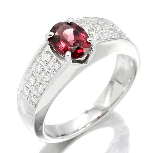 乐天商城 - K18WG ロードライトガーネット ダイヤモンド リング 12号 RG0.97ct D0.26ct ホワイトゴールド750 宝石 ジュエリー 指輪 レディース 高級 女性 アクセサリー 誕生日 誕生石 1月 バースデー プレゼント 贈り物