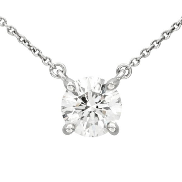 �ƥ��ե��ˡ� TIFFANY&Co. ����ƥ��� �ץ���� ��������� �ͥå��쥹 40cm Pt950 D1.08ct VVS2/H/VERY GOOD ��...