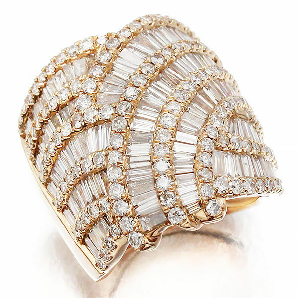 K18PG ダイヤモンド リング 13号 D5.00ct ピンクゴールド750 12.7g 指輪 宝石 ジュエリー アクセサリー..