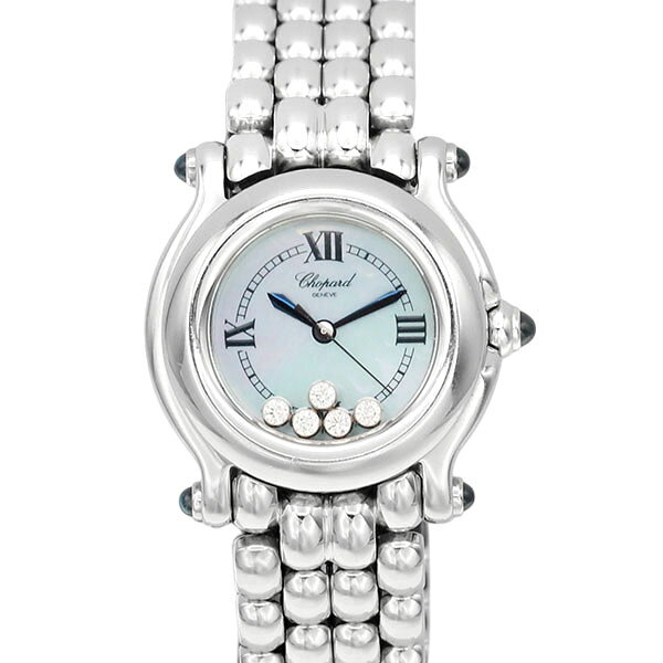 ショパール Chopard ハッピースポーツ 5Pダイヤモンド 27/8250-23 ブルーシェル文字盤 SS レディース腕時計 クォーツ 26mm 中古 ステンレススチール ダイヤモンドウォッチ レディースウォッチ フォーマル ファッション 誕生日 プレゼント
