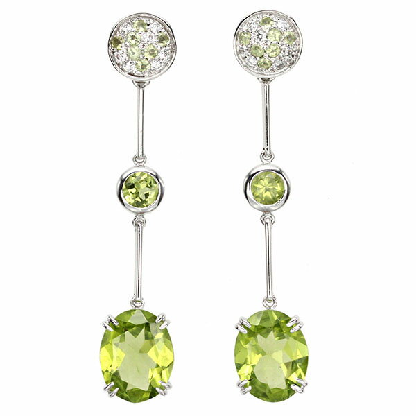 K18WGペリドットダイヤモンドス...