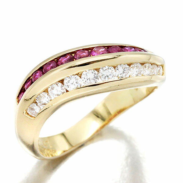 Rakuten - K18YG ルビー ダイヤモンド リング 11.5号 R.047ct D0.36ct イエローゴールド750 指輪 宝石 ジュエリー 女性 レディース ギフト プレゼント 20代 30代 40代 50代 誕生石 7月 バースデー 誕生日 記念日 贈り物 高級 上品 豪華 華やか エレガント
