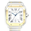 美品 カルティエ Cartier サントス ドゥ カルティエ ウォッチ LM W2SA0006 シルバー文字盤 SS/YG メンズ腕時計 自動巻き 39.8mm...