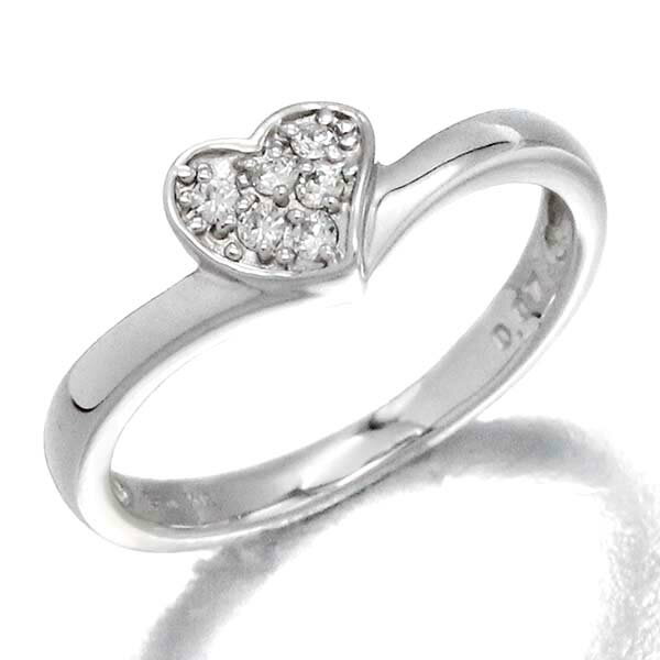 スタージュエリー STAR JEWELRY ハートモチーフ K18WG ダイヤモンド リング 9.5号 D0.07ct ホワイトゴールド750 指輪 レディース 女性 アクセサリー 華奢 シンプル 宝石 かわいい 誕生日 ギフト プレゼント 誕生石 4月 バースデー