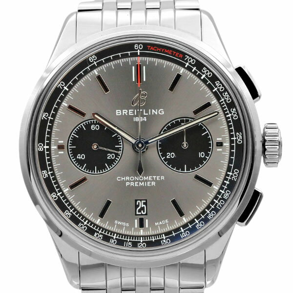 ブライトリング BREITLING プレミエ B01 クロノグラフ42 AB0118 グレー文字盤 SS メンズ腕時計 自動巻き PREMIER 42mm ステンレススチール ウォッチ watch 男性 ファッション おしゃれ 誕生日 記念日 プレゼント ブランド