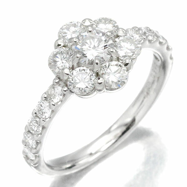 乐天商城 - プラチナ フラワーモチーフ ダイヤモンド リング 12号 D0.98ct/0.305ct Pt900 指輪 ジュエリー 宝石 レディース 女性 花デザイン 華やか おしゃれ アクセサリー 誕生日 バースデー 誕生石 4月 贈り物 プレゼント お呼ばれ 記念日