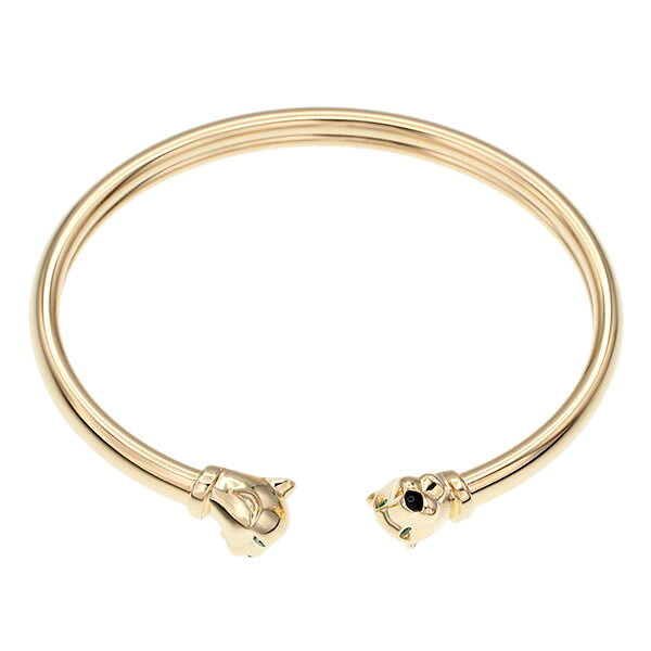 カルティエ Cartier パンテール ドゥ バングル ブレスレット K18YG オニキス ツァボライト #17 25.38g marutaki-10060207 質・丸滝 サンプル画像2