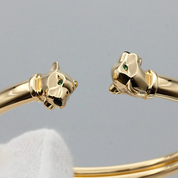 カルティエ Cartier パンテール ドゥ バングル ブレスレット K18YG オニキス ツァボライト #17 25.38g marutaki-10060207 質・丸滝 サンプル画像3