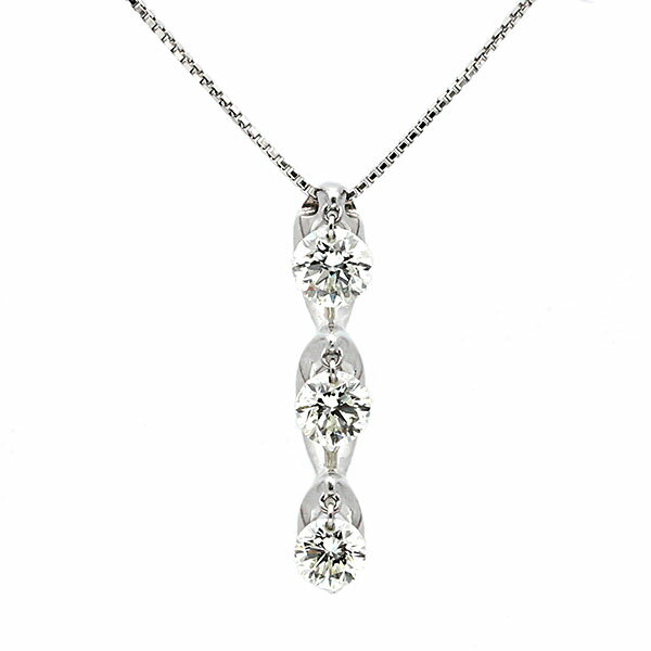 Rakuten - プラチナ スイング ダイヤモンド スライドチェーン ネックレス 45cm D1.00ct 鑑別書 宝石 ジュエリー アクセサリー 女性 レディース ファッション おしゃれ フォーマル 上品 シンプル 記念 誕生石 4月 誕生日 バースデー プレゼント