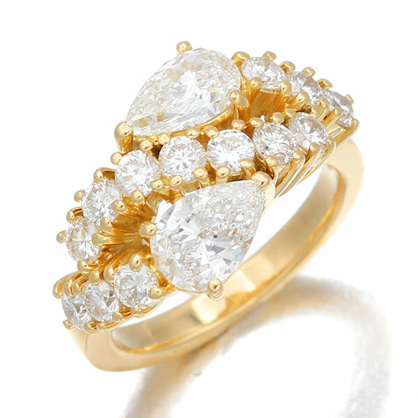 乐天商城 - K18YG ダイヤモンド リング 8号 D1.22ct/0.88ct イエローゴールド750 6.1g 指輪 宝石 ジュエリー アクセサリー 女性 レディース おしゃれ 華やか ファッション 誕生石 4月 誕生日 バースデー 記念日 プレゼント