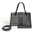 プラダ PRADA ダイアグラム トートバッグ 1BA165 カーフレザー ネロ ブラック ハンドバッグ ショルダーバッグ 2WAY BAG 斜め掛け 通勤 ブ...