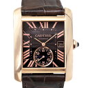 カルティエ Cartier タンク MC W5330002 ブラウン文字盤 PG/レザー メンズ腕時計 自動巻き 34.3mm ピンクゴールド750 ウォッチ ...