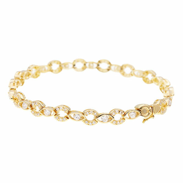 Rakuten - K18YG ダイヤモンド ブレスレット 16.5cm D1.79ct/0.62ct イエローゴールド750 14.7g 宝石 ジュエリー アクセサリー 女性 レディース おしゃれ ファッション 誕生石 4月 誕生日 バースデー 記念日 プレゼント