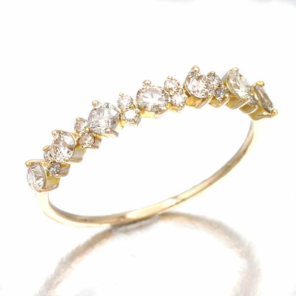 Rakuten - K18YG ダイヤモンド リング 11.5号 D0.50ct 0.9g レディース 中古 指輪 イエローゴールド 750 18金 ジュエリー アクセサリー 華奢 シンプル 上品 フォーマル デイリー カジュアル ファッション 誕生日 プレゼント