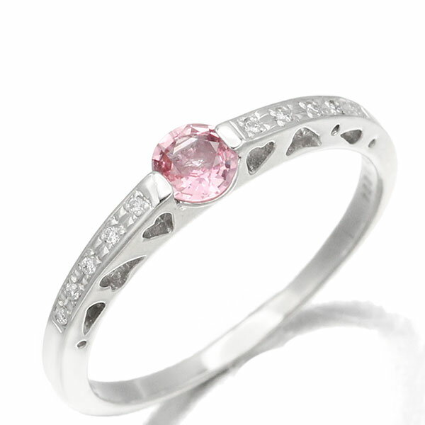 乐天商城 - プラチナ ピンクサファイア ダイヤモンド リング 16号 PS0.298ct D0.04ct Pt900 指輪 宝石 ジュエリー アクセサリー 女性 レディース かわいい シンプル ファッション おしゃれ 誕生石 9月 誕生日 バースデー プレゼント