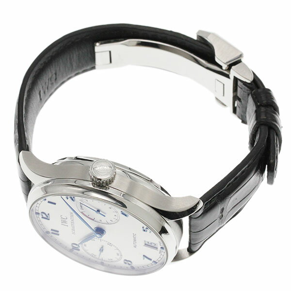 インターナショナルウォッチカンパニー IWC ポルトギーゼ オートマティック 7デイズ IW500107 シルバー文字盤 SS/革 メンズ腕時計 自動巻き PORTUGIESER 42.3mm シースルーバック 男性 ビジネスマン 通勤 日常使い バースデー 誕生日 プレゼント ブランド