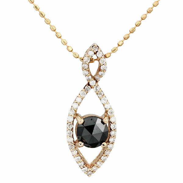 乐天商城 - K18PG ブラックダイヤモンド ダイヤモンド スライドチェーン ネックレス 44.5cm BK0.65ct D0.18ct 2.7g レディース 中古 18金 ゴールド 750 ジュエリー アクセサリー ファッション ギフト 記念日 バースデー