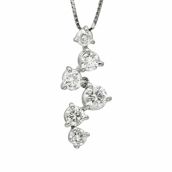 乐天商城 - プラチナ/K18WG ダイヤモンド ネックレス 36.5cm/40cm D1.00ct Pt900 ホワイトゴールド750 3.5g 宝石 ジュエリー アクセサリー 女性 レディース 記念 誕生石 4月 誕生日 バースデー プレゼント 上品 シンプル