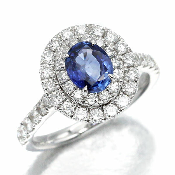 乐天商城 - K18WG サファイア ダイヤモンド リング 12号 S1.02ct D0.89ct 4.3g レディース 中古 18金 ゴールド 750 指輪 ジュエリー ファッション ギフト 記念日 プレゼント