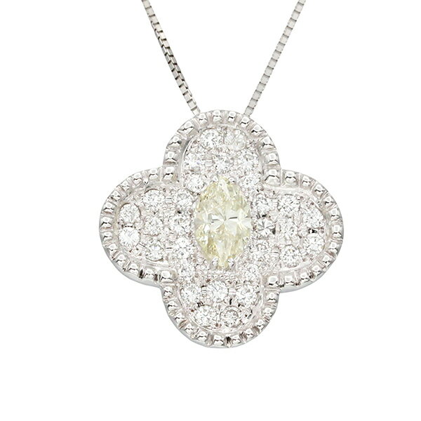 Rakuten - K18WG ダイヤモンド ネックレス 45cm D1.00ct/0.74ct 8.6g レディース 中古 フラワーモチーフ スライドチェーン ホワイトゴールド 750 18金 ジュエリー アクセサリー 宝石 ファッション ギフト プレゼント 記念日 誕生日 贈り物