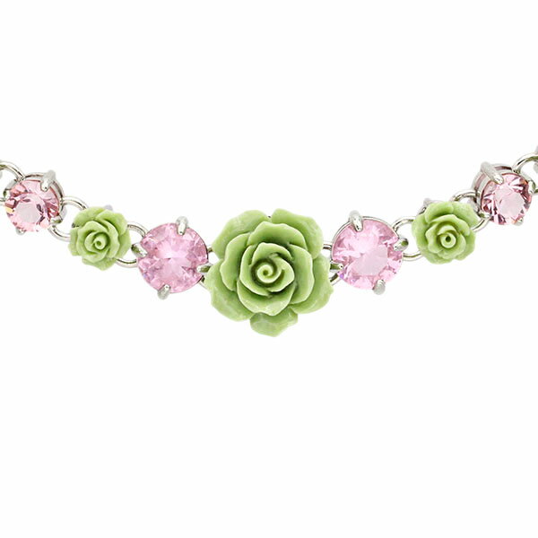 プラダ PRADA 薔薇モチーフ ローズ ジュエル ネックレス 51.5cm メタル アクリル樹脂 クリスタル ROSE JEWELS ジュエリー アクセサリー レディース 女性 ファッション おしゃれ 誕生日 バースデー プレゼント ブランド