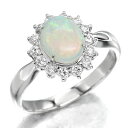 プラチナ ホワイトオパール ダイヤモンド リング 17号 OP1.03ct D0.44ct Pt900 指輪 ジュエリー アクセサリー レディース 女性 誕生石 10月 誕生日 バースデー プレゼント