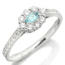 プラチナ ブルートルマリン ダイヤモンド リング 16.5号 BT0.11ct D0.48ct Pt900 指輪 宝石 取り巻きダイヤ ジュエリー アクセサリー お洒落 レディース 女性 誕生石 10月 4月 誕生日 バースデー プレゼント(4)