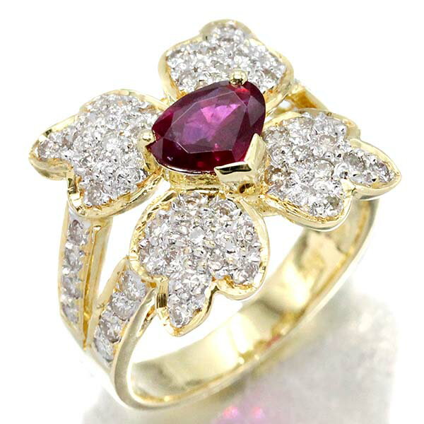 未使用品！K14 天然ルビー×ダイヤモンドリング 12.5号