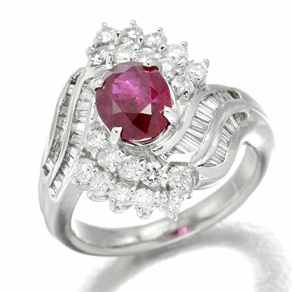 乐天商城 - プラチナ ルビー ダイヤモンド リング 15号 R2.03ct D1.33ct Pt900 指輪 取り巻き ジュエリー 宝石 レディース 女性 アクセサリー 豪華 プレゼント 記念日 誕生石 7月 バースデー 誕生日 ギフト 贈り物