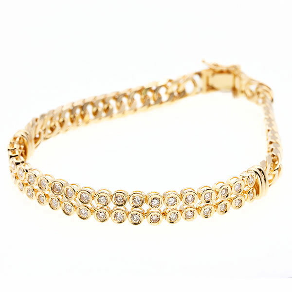 Rakuten - K18YG ダイヤモンド 喜平 ブレスレット 18cm D1.00ct イエローゴールド750 16.8g 宝石 ジュエリー アクセサリー シンプル 女性 レディース ユニセックス おしゃれ ファッション 誕生石 4月 誕生日 バースデー 記念日 プレゼント