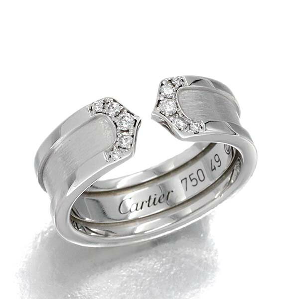 カルティエ Cartier Cドゥ カルティエ K18WG ダイヤモンド リング C2 #49 ホワイトゴールド750 女性 レディース 指輪 ジュエリー 上品 アクセサリー 定番 シンプル 人気 ギフト 誕生日 プレゼント 20代 30代 40代 50代
