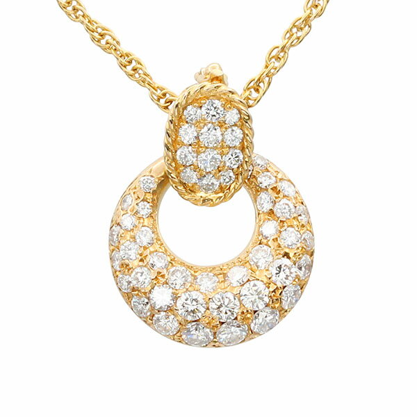 Rakuten - K18YG ダイヤモンド ネックレス 40cm D1.25ct/0.24ct 11.2g レディース 中古 イエローゴールド 750 18金 ジュエリー アクセサリー 宝石 ペンダント ファッション ギフト プレゼント 記念日 誕生日 贈り物