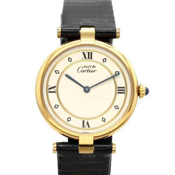 デクラレーション カルティエ Cartier マスト ヴェルメイユ 590003 シルバー925 GP レディース腕時計 クォーツ MUST VERMEIL 30mm 女性 彼女 プレゼント 20代 30代 40代 50代