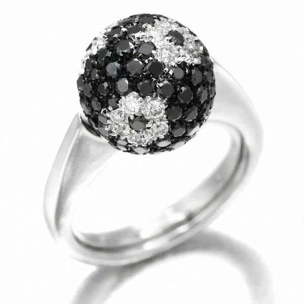 乐天商城 - ポンテヴェキオ Ponte Vecchio フラワーモチーフ リング K18WG ブラックダイヤモンド ダイヤモンド BK/D1.91ct 7.5号 8.0g レディース 中古 18金 ゴールド 750 指輪 ジュエリー ブランド 人気 定番 花モチーフ ギフト プレゼント 記念日 贈り物