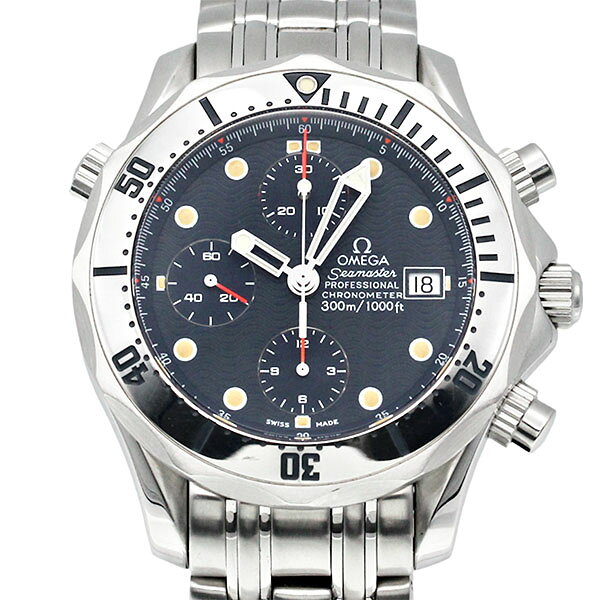 オメガ OMEGA シーマスター プロフェッショナル 300 クロノグラフ 2598.80 ブルー文字盤 SS メンズ腕時計 自動巻き 中古 SEAMASTER ダイバーズウォッチ ステンレススチール スポーツウォッチ 機械式時計 ファッション プレゼント