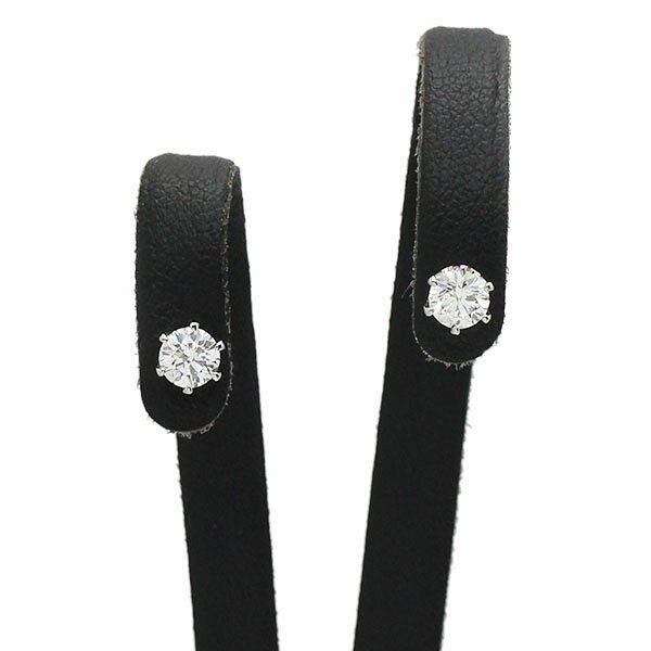 乐天商城 - プラチナ PT900 ダイヤモンド D0.325ct E/VS1/VERY GOOD D0.324ct E/VS1/EXCELLENT ピアス 両耳 1.0g レディース 中古