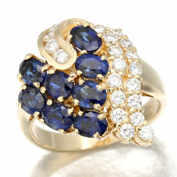 乐天商城 - K18YG サファイア ダイヤモンド リング 13号 S2.92ct D0.76ct イエローゴールド750 9.4g 指輪 宝石 ジュエリー アクセサリー レディース 女性 ファッション おしゃれ 誕生石 9月 誕生日 バースデー プレゼント 贈り物 豪華