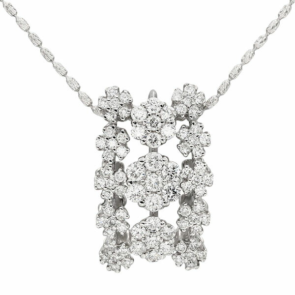 乐天商城 - K18WG ダイヤモンド スライドチェーン ネックレス 45cm D1.00ct 7.7g レディース 中古 18金 ゴールド 750 ジュエリー アクセサリー ファッション ギフト 記念日 バースデー プレゼント 上品