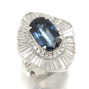 プラチナ サファイア ダイヤモンド リング 7号 S5.28ct D2.12ct Pt900