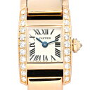 カルティエ Cartier タンキッシムSM WE70058H ダイヤベゼル ホワイト文字盤 K18PG レディース腕時計 クォーツ 17mm 金無垢 92.3...