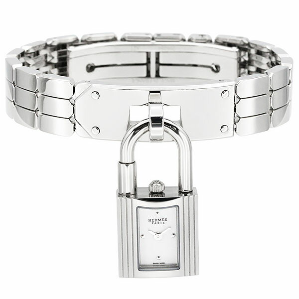 M - エルメス HERMES ケリーウォッチ ミニ KE4.110 カデナ ホワイト文字盤 SS クォーツ 16mm レディース腕時計 中古 南京錠 ステンレススチール アナログ シルバーカラー ブレスレットウォッチ 女性用 ドレスウォッチ ジュエリーウォッチ 電池式