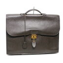 エルメス HERMES サックアデペッシュ41 ビジネスバッグ □A刻印 ダークブラウン ゴールド金具 メンズ 男性 ブリーフケース 書類カバン 通勤 ブランド...